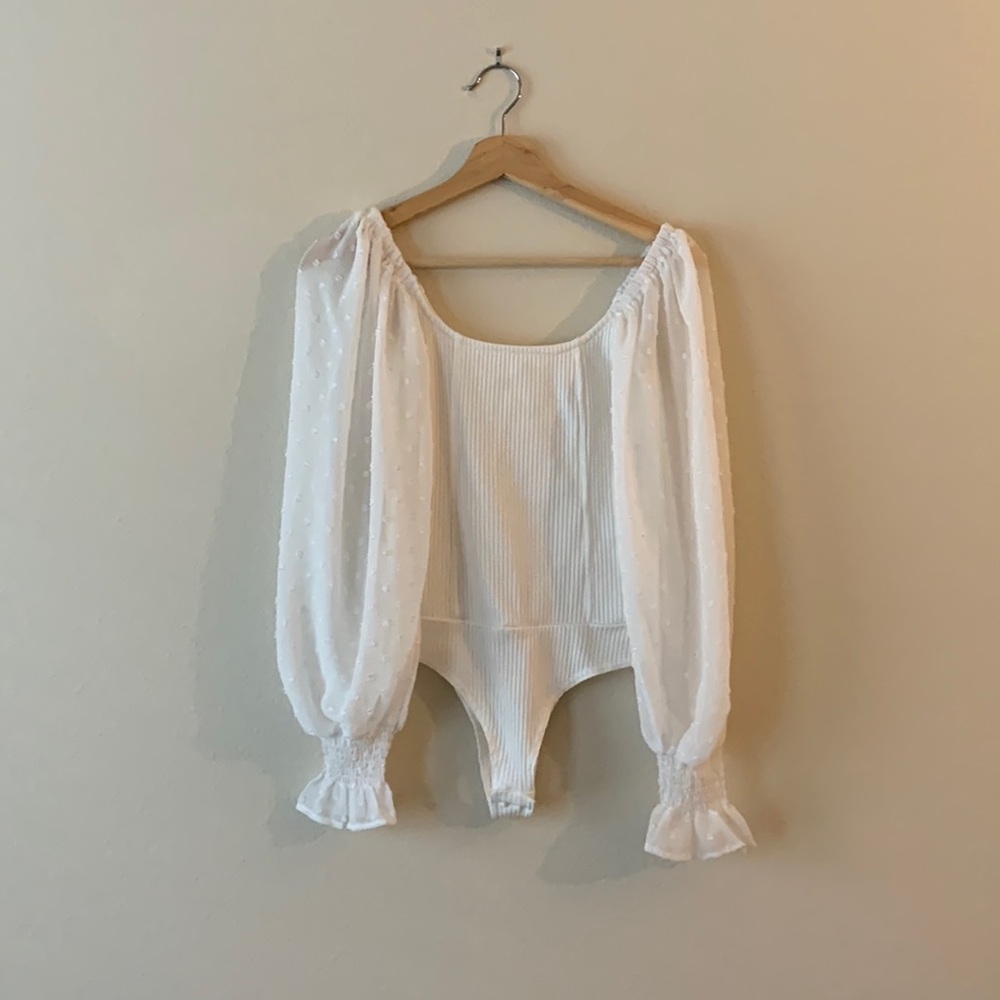 NWOT White, Long Sleeve Bodysuit